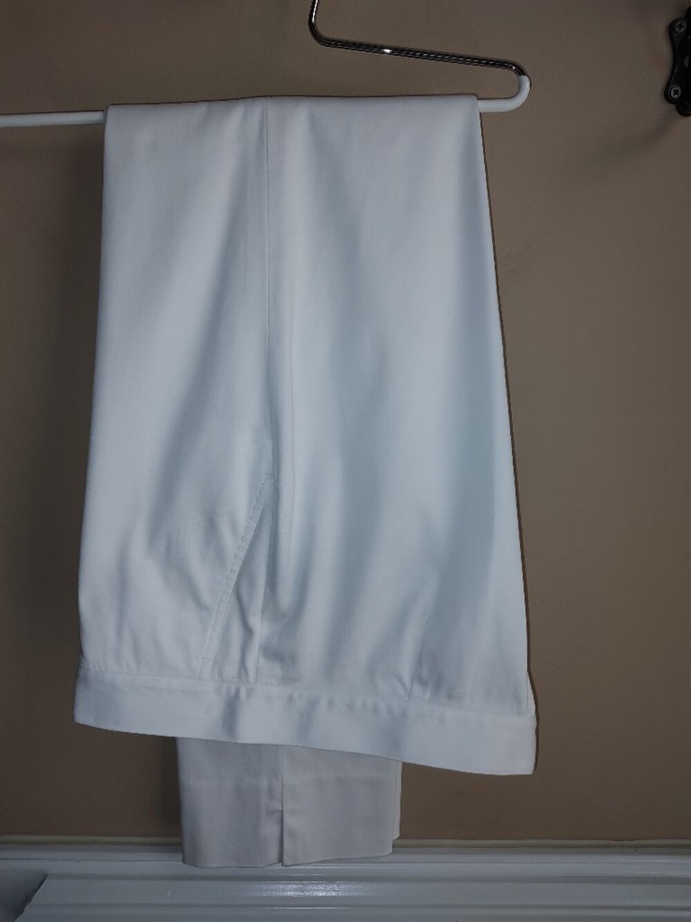 RALPH LAUREN SLIM LEG ANKLE PANT COTTON FLAT FRONT SIDE POCKETS SIDE ZIP WHITE 6
